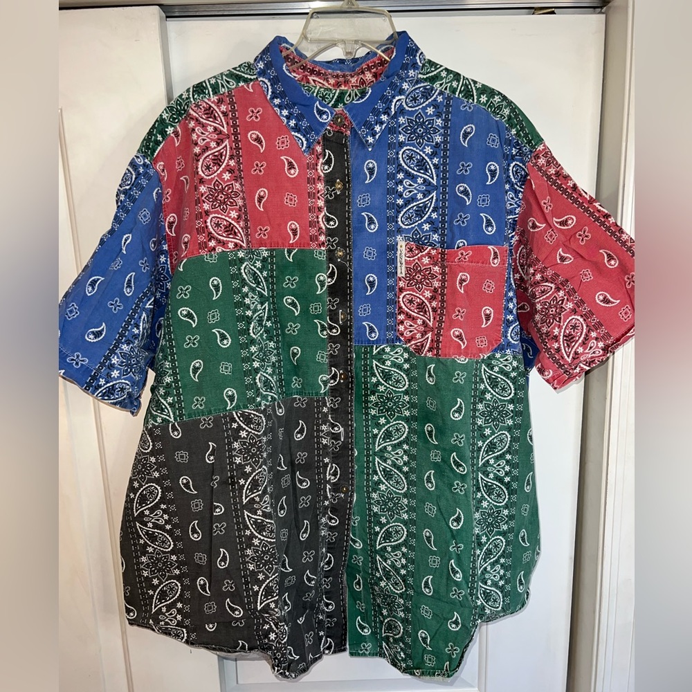 Vintage Bandanna Patchwork Shirt